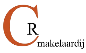 warm oranje Logo met de tekst 'Cindy Reus Makelaardij'